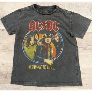 Lucky Brand T Shirt Mens XS Black AC/DC Highway to Hell Short Sleeve Crew Neck